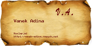 Vanek Adina névjegykártya